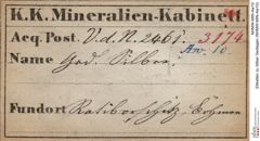Etiketten zu Silber Gediegen (NHMW-MIN-Aw10)